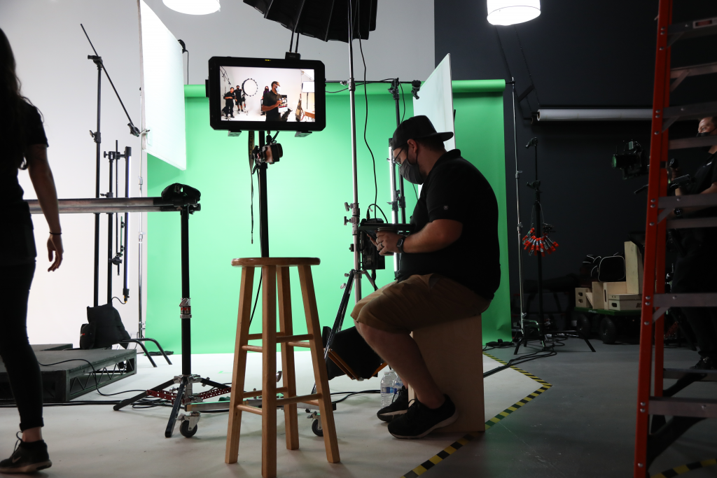 A video production company in Sacramento during a shoot