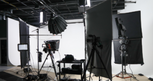 Productive shoot day at in-house film studio at Legion Films located in Sacramento, California.